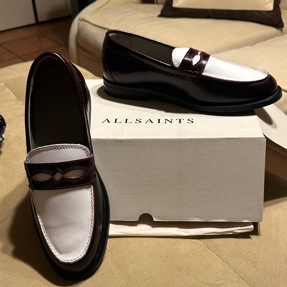 AllSaints NIB Harmon Winehous Slip-On Loafers